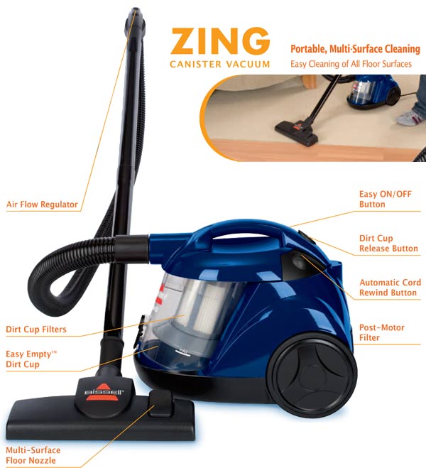 BISSELL Zing Canister Bagless Vacuum, 10M2