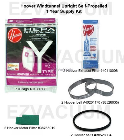 Hoover Windtunnel Upright Self-Propelled 1 Year Supply Kit – 10 Bags +