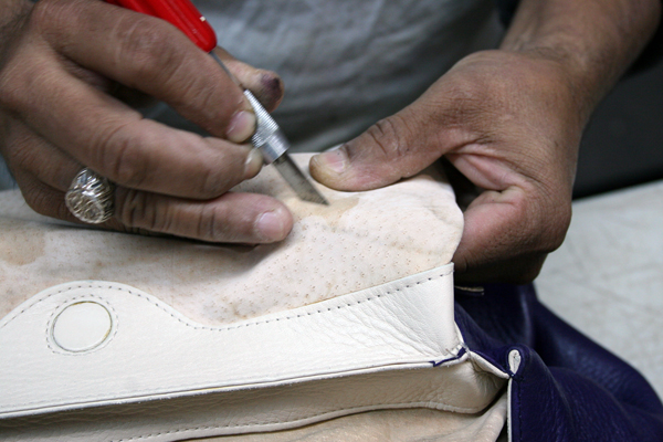 how do I clean the interior of my leather bag?